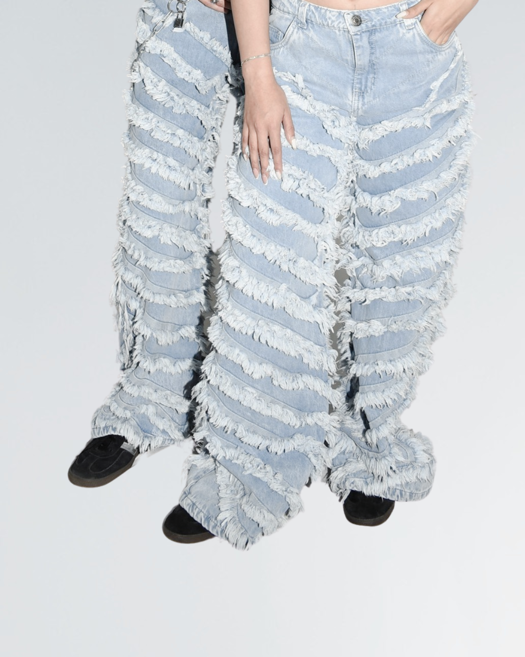 BAGGY JEAN BLUE FRAYED