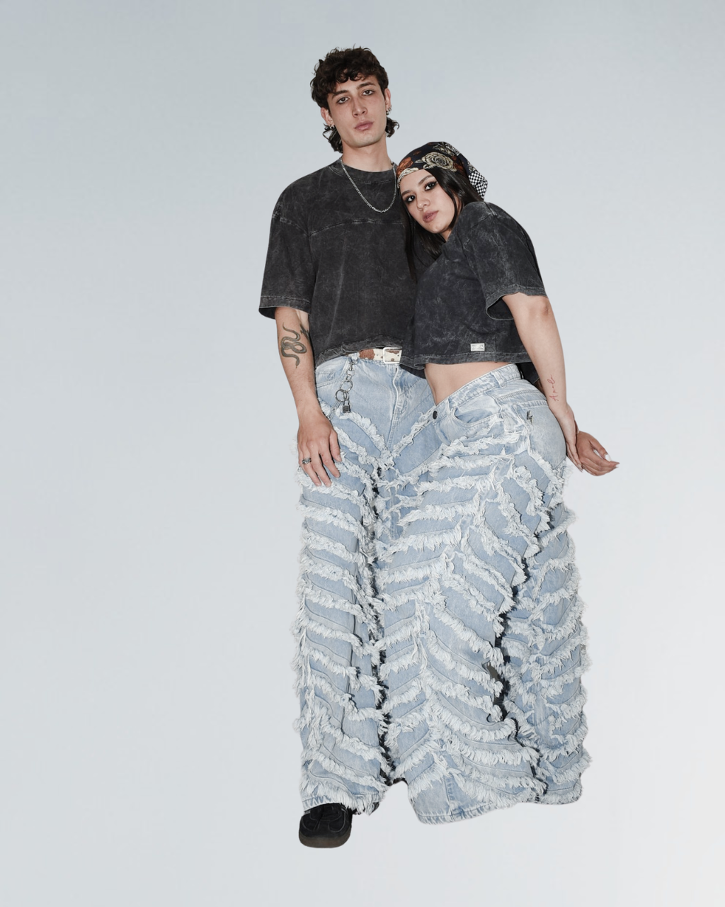 BAGGY JEAN BLUE FRAYED