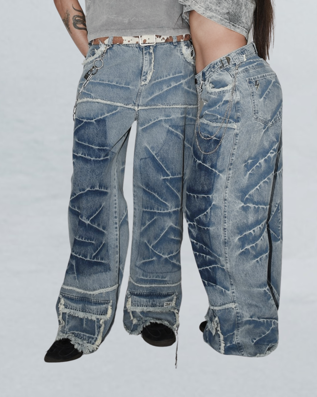 BAGGY JEAN DESTROYED BLUE