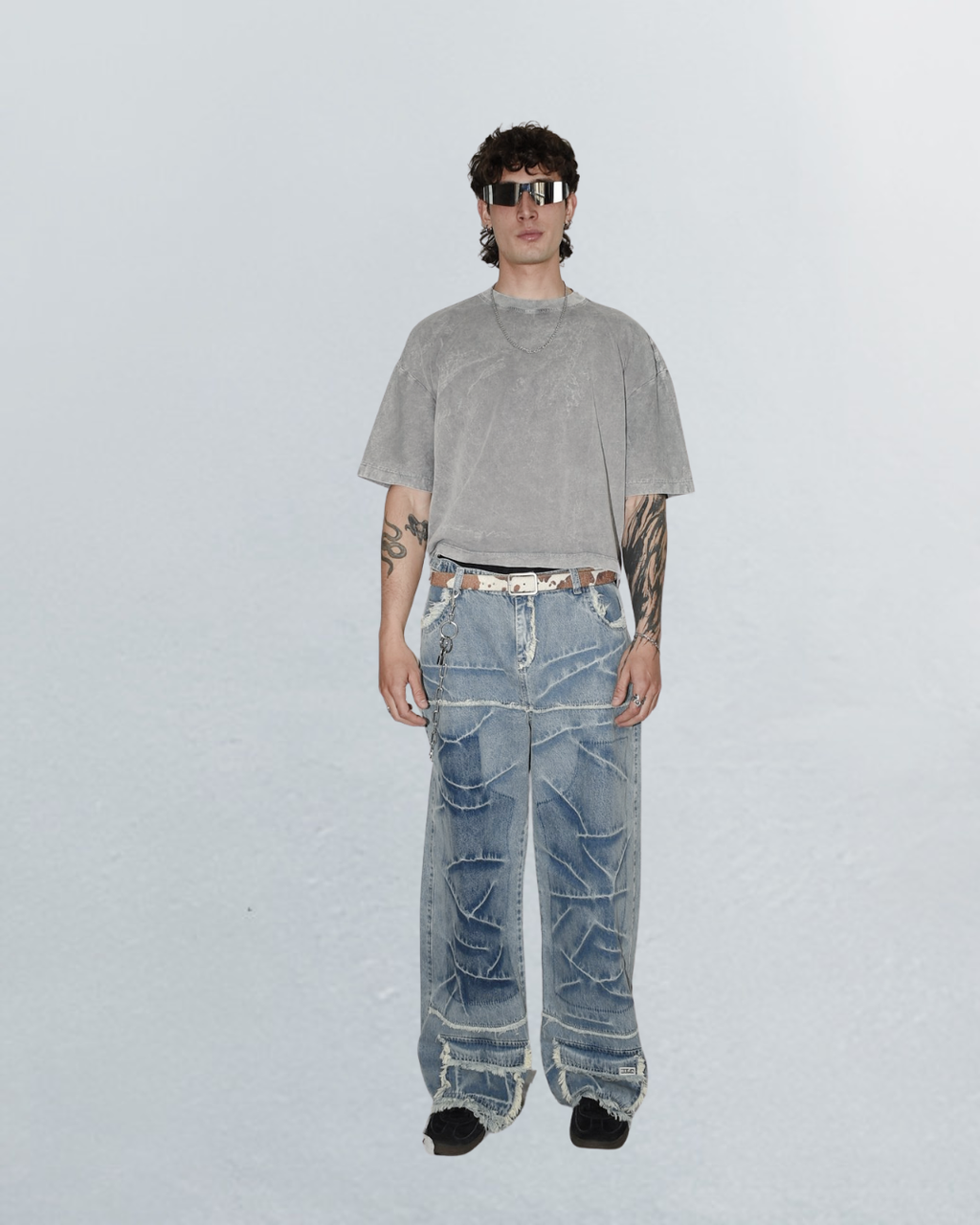 BAGGY JEAN DESTROYED BLUE