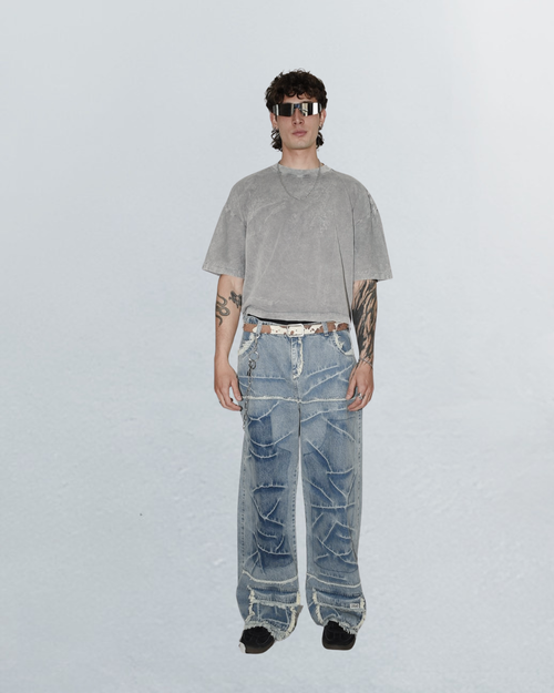 BAGGY JEAN DESTROYED BLUE
