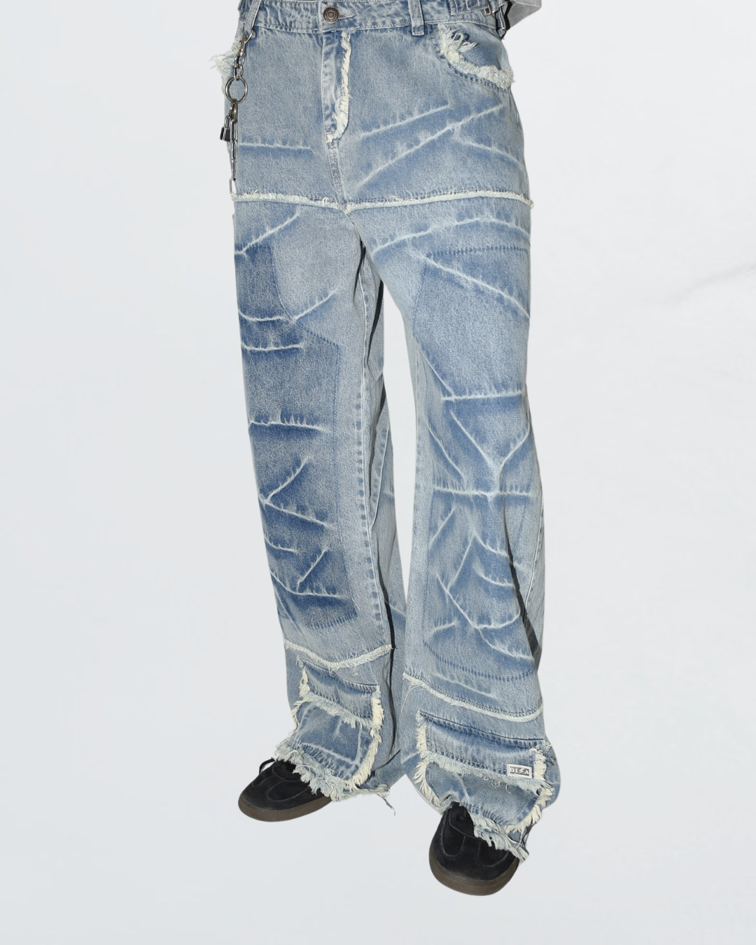 BAGGY JEAN DESTROYED BLUE